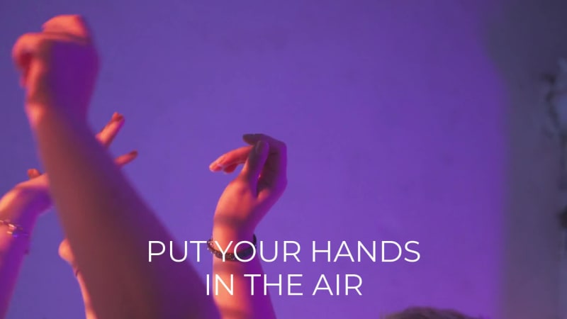 HANDS IN THE AIR at 2 seconds