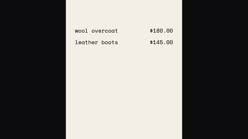 THE RECEIPT at 3 seconds