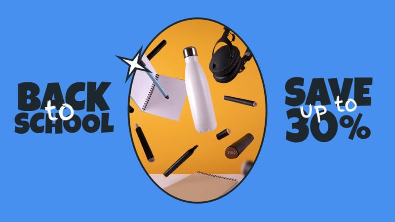BACK TO SCHOOL at 3 seconds