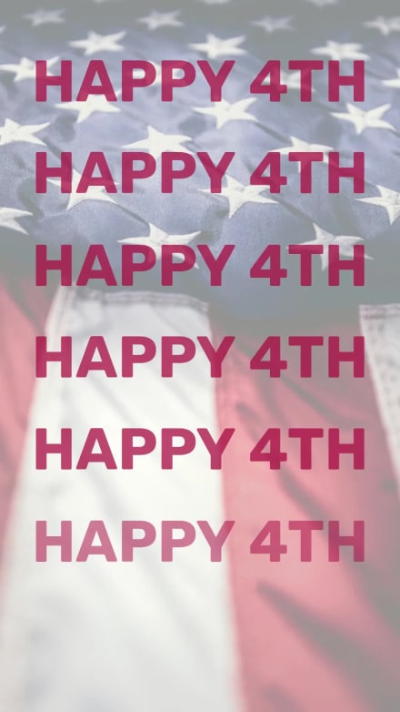HAPPY 4TH at 3 seconds