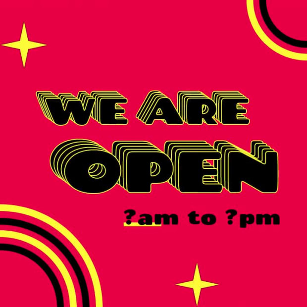 WE ARE OPEN at 4 seconds