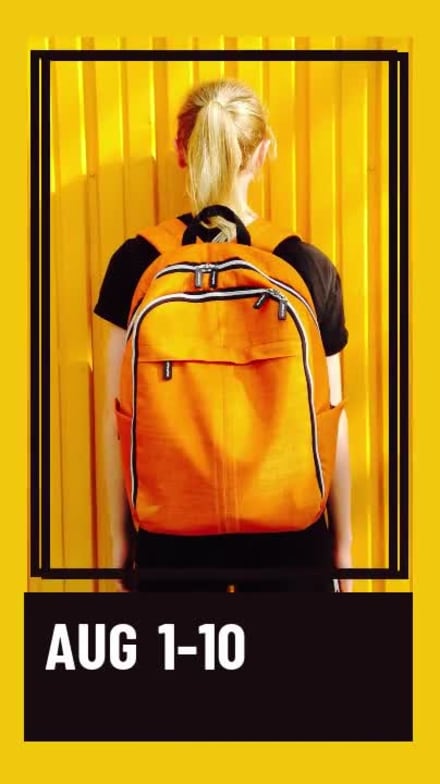 ORANGE BACKPACK at 5 seconds