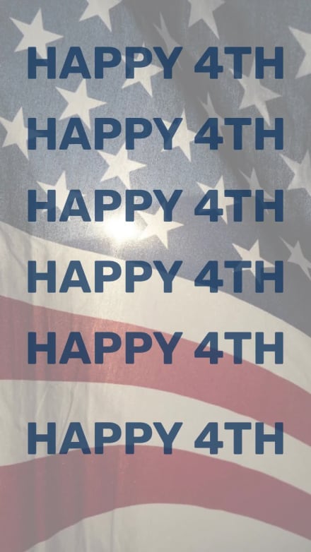 HAPPY 4TH at 5 seconds