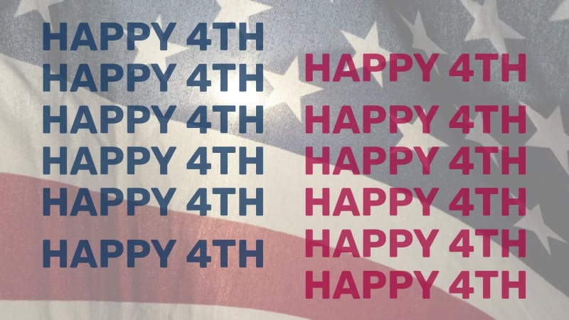 HAPPY 4TH at 5 seconds