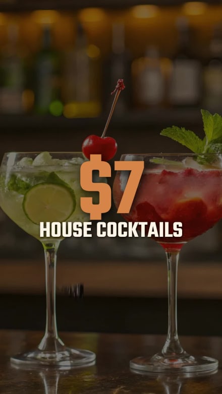 HAPPY HOUR SPECIALS at 7 seconds