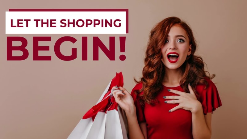 LET THE SHOPPING BEGIN at 7 seconds