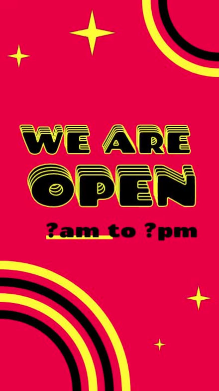 WE ARE OPEN at 8 seconds