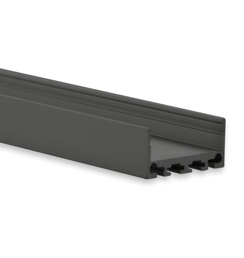 Productfoto van Surface 2000x26,79x11,69mm zwart RAL 9005,flat,LED strips max.24mm 92301014 img