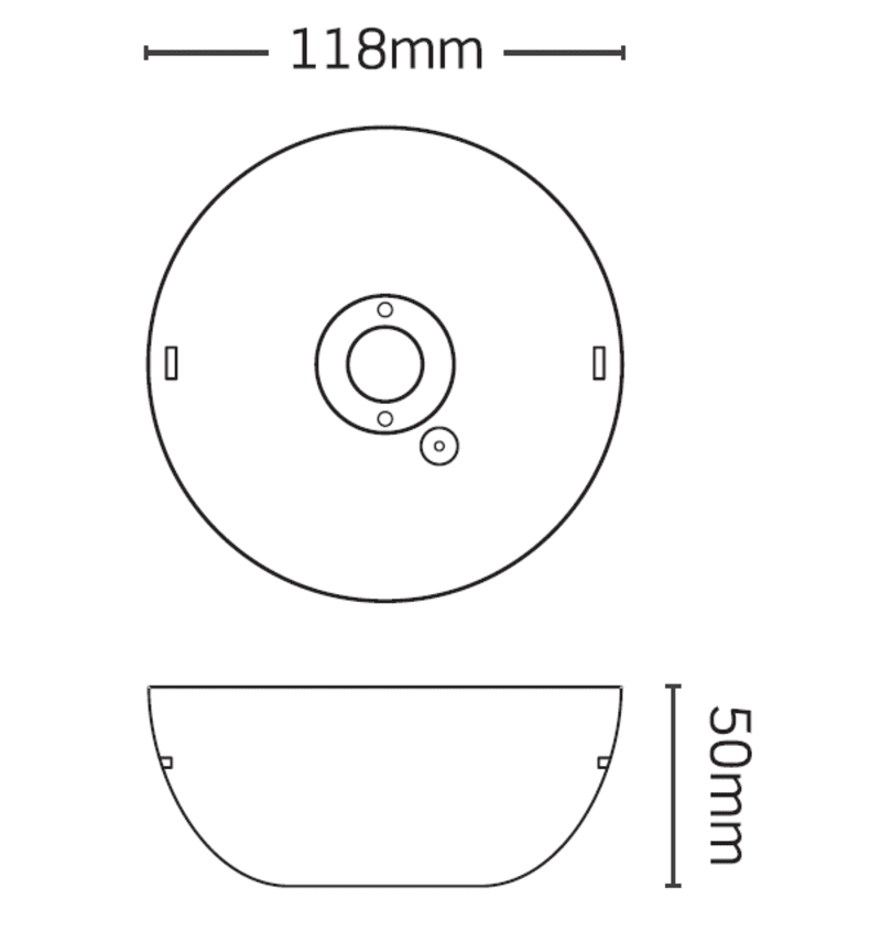 Drawing of Mounted Escape route anti-panic LED spot 3W Self-Test 94000173 img