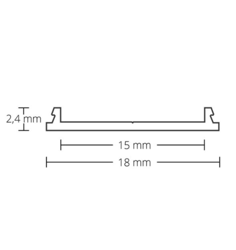 Tekening van Surface, 2000x18,0x2,4mm, Bendable, LED strips max. 15mm 92201030 img