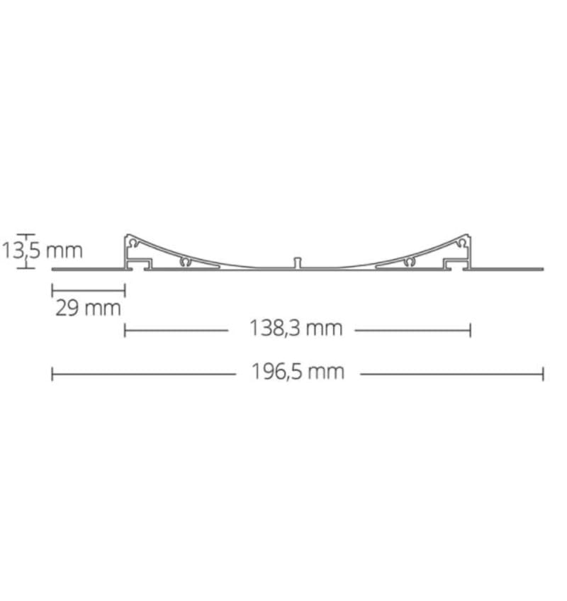 Dessin TBP11 Profilé pour cloison sèche LED 2000x96,5x14,8 mm Bandes LED max. 11 mm ALU 92202048 img