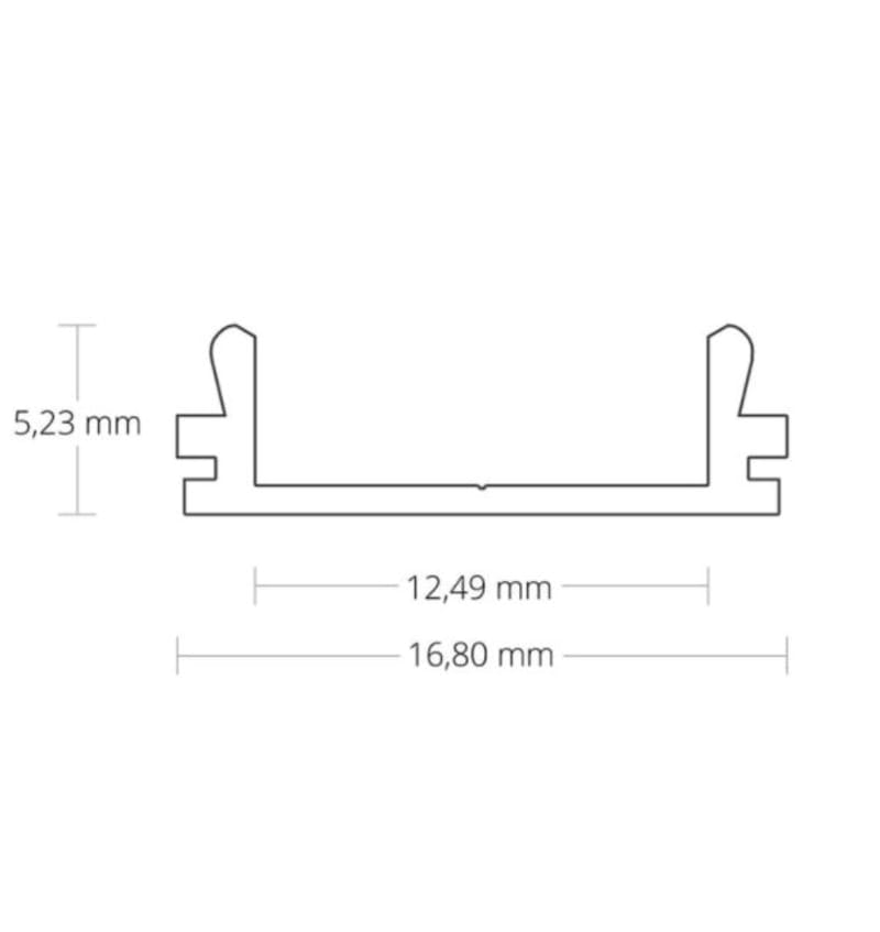 Dessin PO15 Profilé LED 2000x16,8x5,23 mm ultra-plat, Bandes LED max. 12 mm ALU 92202062 img