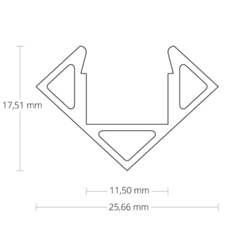 Dessin Profilé d’angle 2000x25,66x17,51 mm Bandes LED max. 11 mm 92204052 img