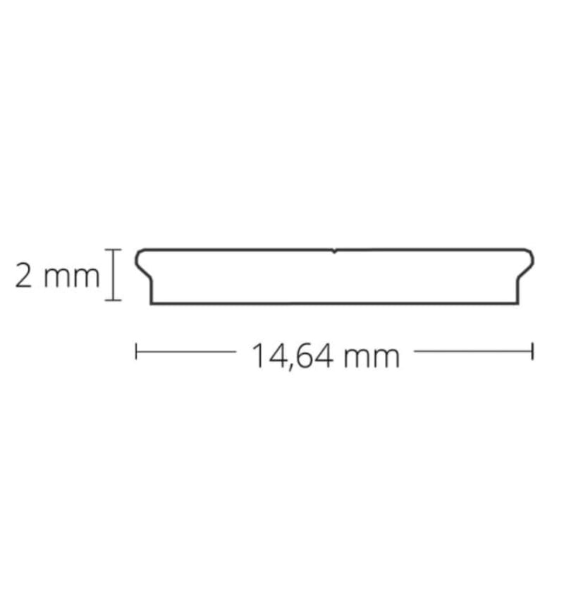 Drawing of PN33 LED cooling strips 2000x14.64x2.00mm LED strips max. 14mm ALU 92205050 img