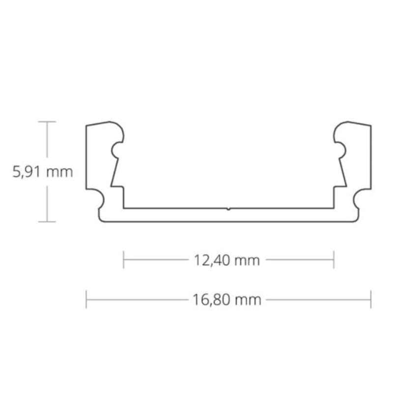 Dessin Surface, 2000x16,8x5,91 mm, plat, Bandes LED max. 12 mm 92206012 img