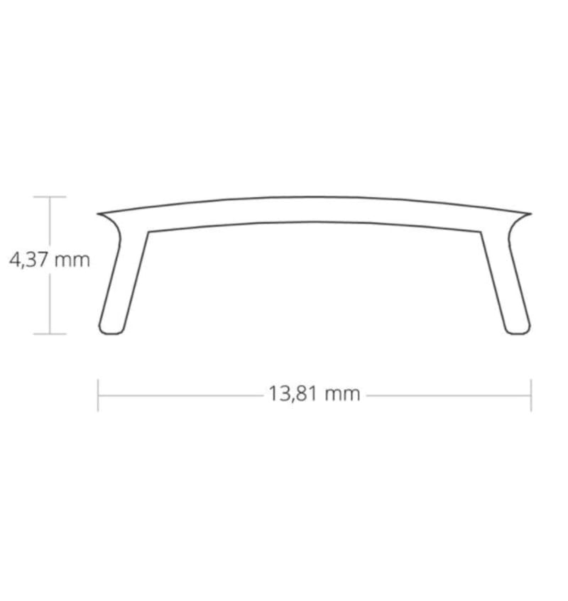 Drawing of Cover opal/satin 2000x13.81x4.37mm for profile 92206012/92206022 92700004 img