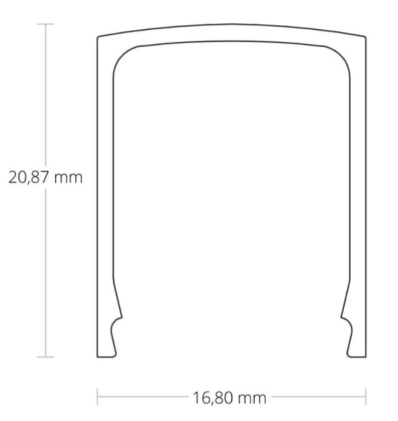 Dessin C4 Couvercle opalin / satiné 2000x16,8x20,87 mm pour profilé PO15 / PL5 / PL6 92700006 img