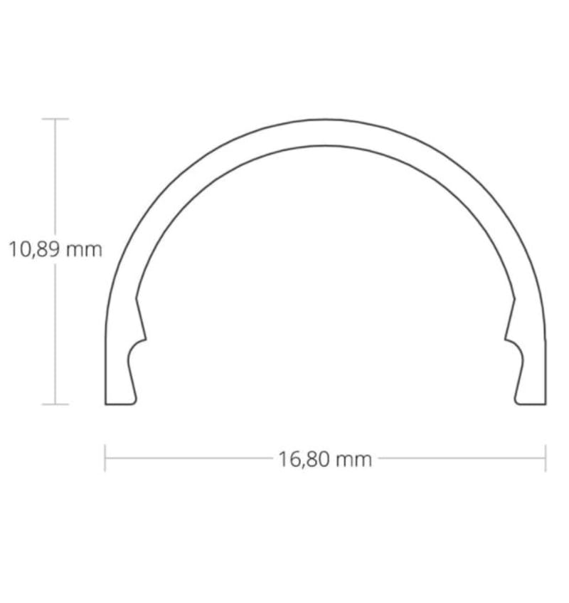 Drawing of C5 Cover opal/satin 2000x16.8x10.89mm for profile PO15/PL5/PL6 92700007 img