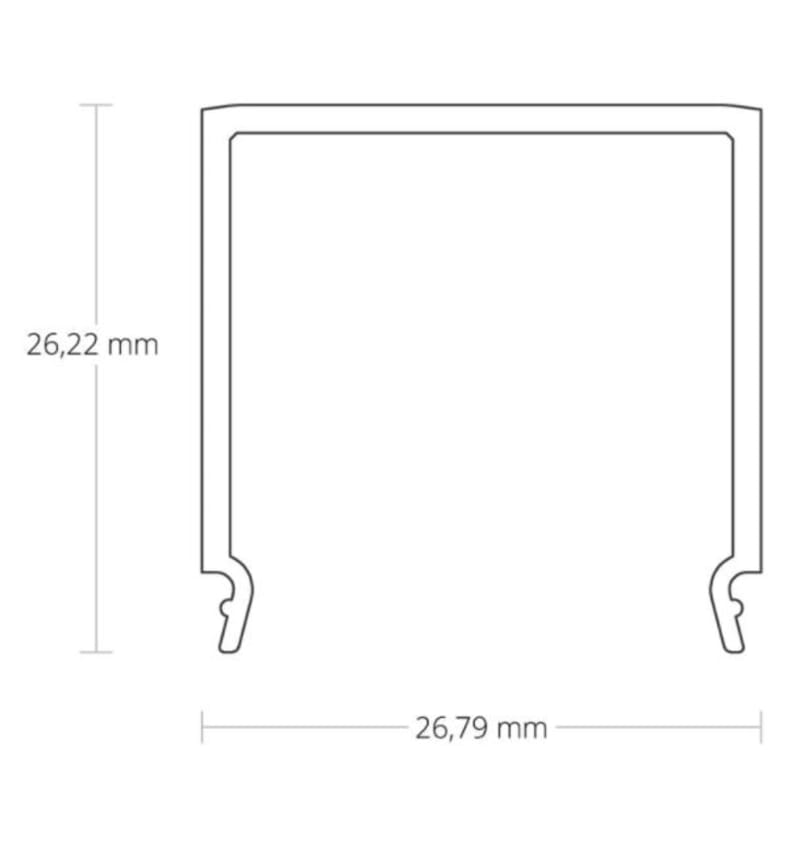 Dessin Couvercle opalin / satiné 200xx26,79x26,22 mm pour profilé 92301012/92401012 92700019 img