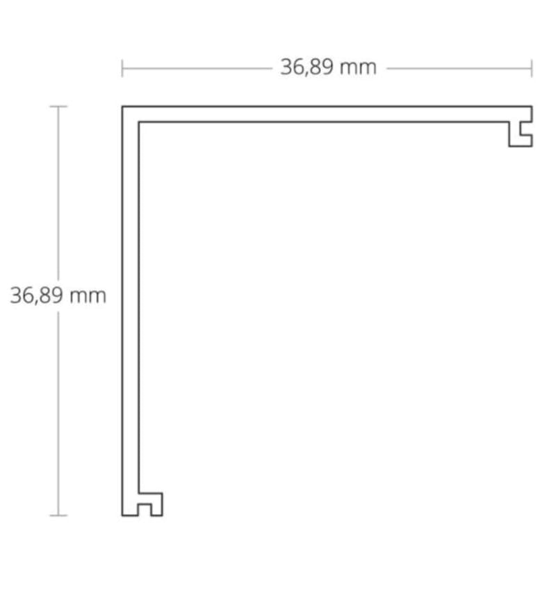 Drawing of C16 Cover opal/satin 2000x36.89x36.89mm for profile PN19 92700023 img