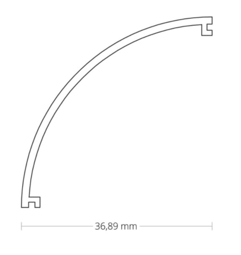 Drawing of C17 Cover opal/satin 2000x36.89x36.89mm for profile PN19 92700024 img