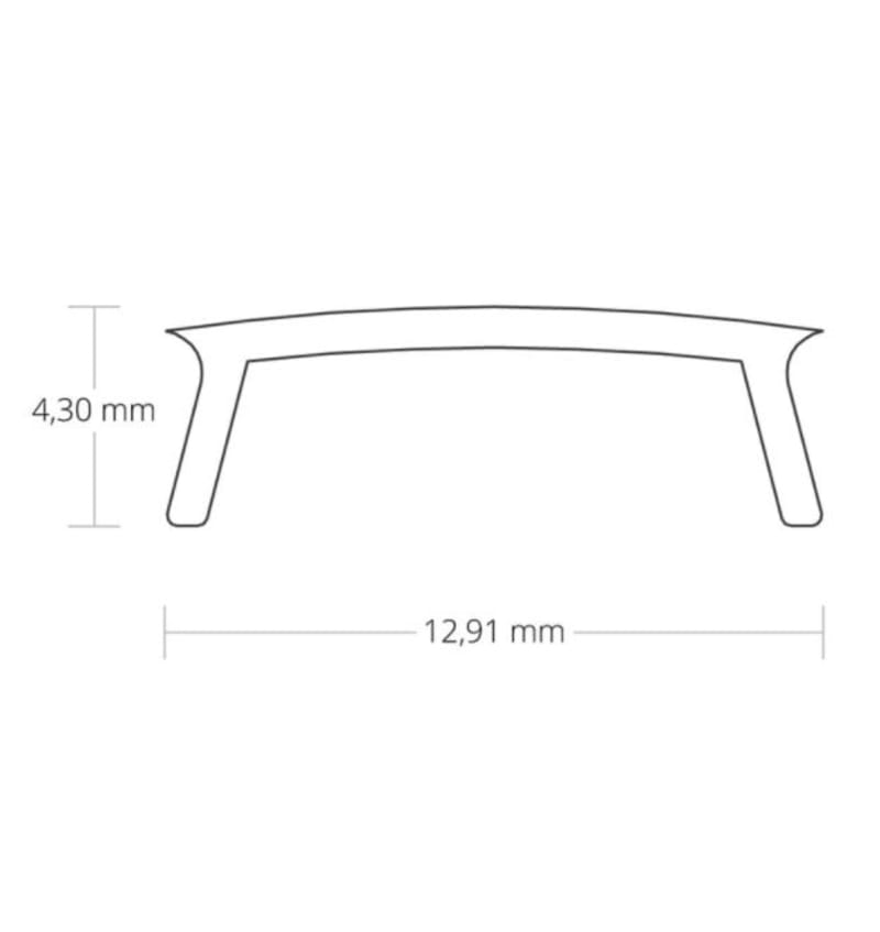 Dessin C8 Couvercle opalin / satiné 3000x12,91x4,3 mm pour profilé PO17 / PO23 92700028 img