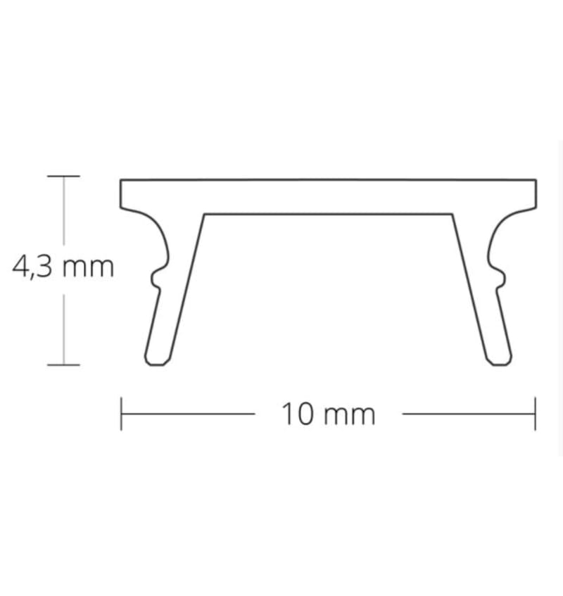 Dessin Couvercle opalin / satiné 2000x10,0x4,3 mm pour profilé 92201050 92700046 img