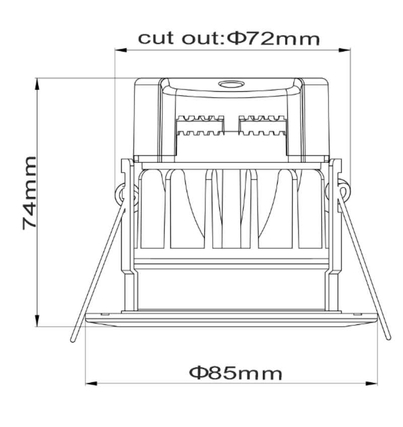 Tekening van Downlight 6W Dim to Warm IP65 Fire Rated incl. driver 94506105 img