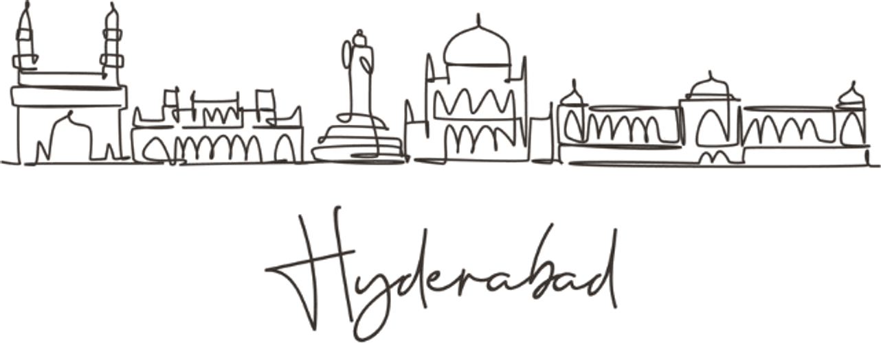 Hyderabad Royal Skyline Illustration - Charminar & Nizami Heritage