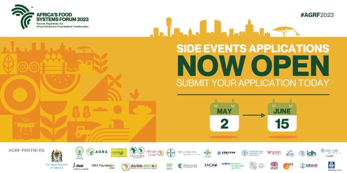 Africa's Food Systems Forum 2023- AGRF 2023 | Side Events Application Now Open