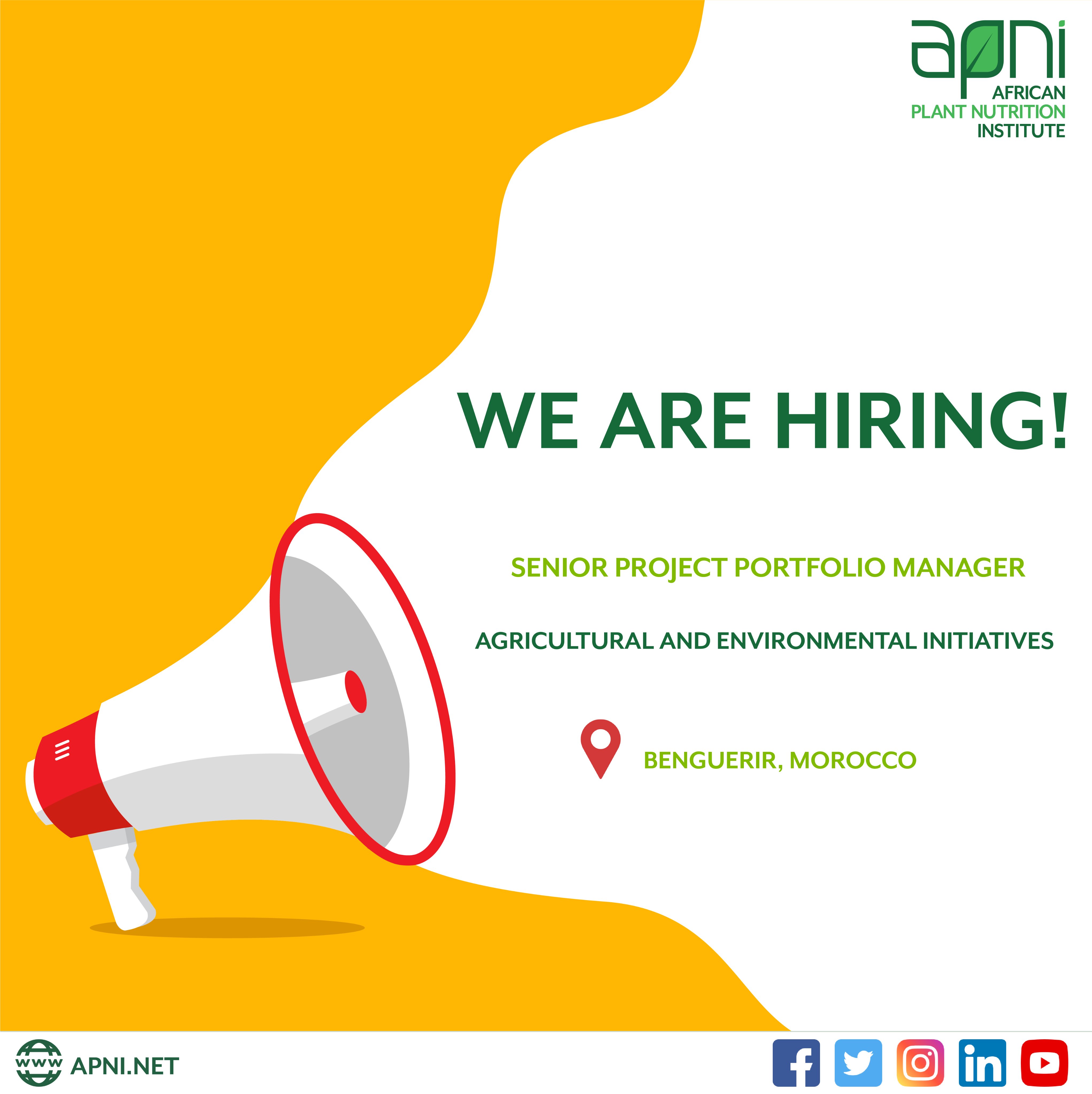 Job: Senior Project Portfolio Manager at African Plant Nutrition Institute