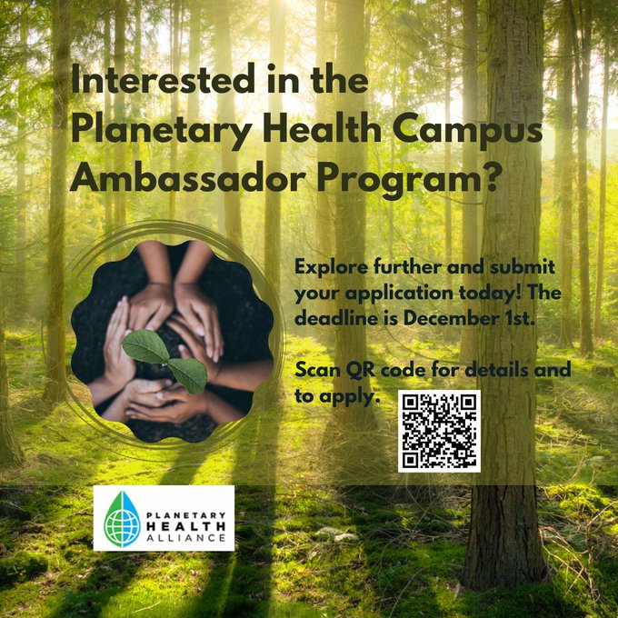 Call For Application: Planetary Health Campus Ambassador Program| Planetary Health Alliance