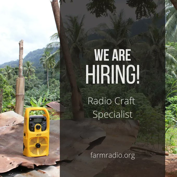 Radio Craft Specialist At Farm Radio International