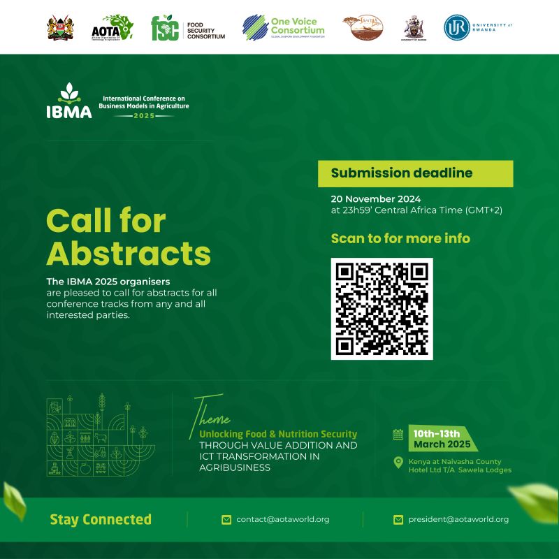 IBMA 2025 – Call For Abstracts| Theme: Unlocking Food and Nutrition Security through Value Addition and ICT Transformation in Agribusiness.