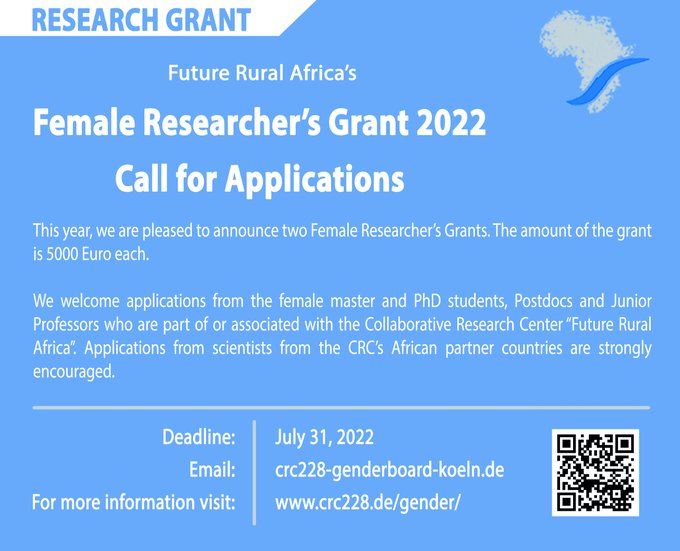 Female Researcher’s Grants 2022| Call for Applications