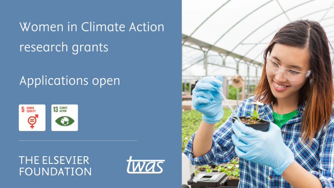 TWAS - Elsevier Foundation Project Grants for Gender Equity and Climate Action