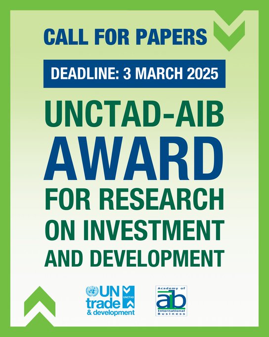 Call For Papers| UNCTAD-AIB Award For Research On Investment And Development