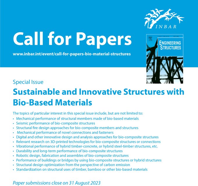 Call for papers: Sustainable and Innovative Structures with Bio-Based Materials