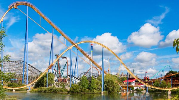*Amusement Park, Fun, Theme Park, Bridge, Roller Coaster, Person*
