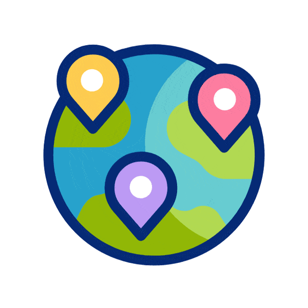 Animated rotating globe showing Kognitiv global network