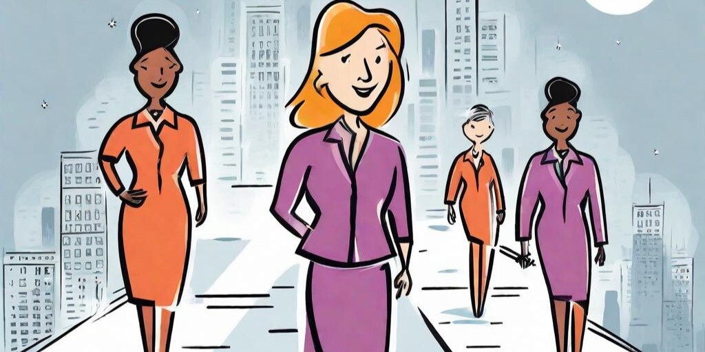 illustration with 4 women
