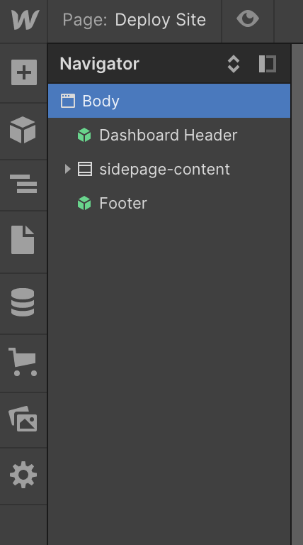 Example Webflow navigator