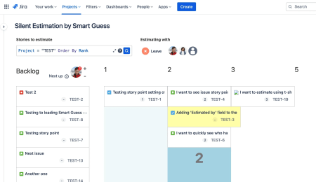 Silent Estimation by Smart Guess allows teams to estimate large number of stories faster