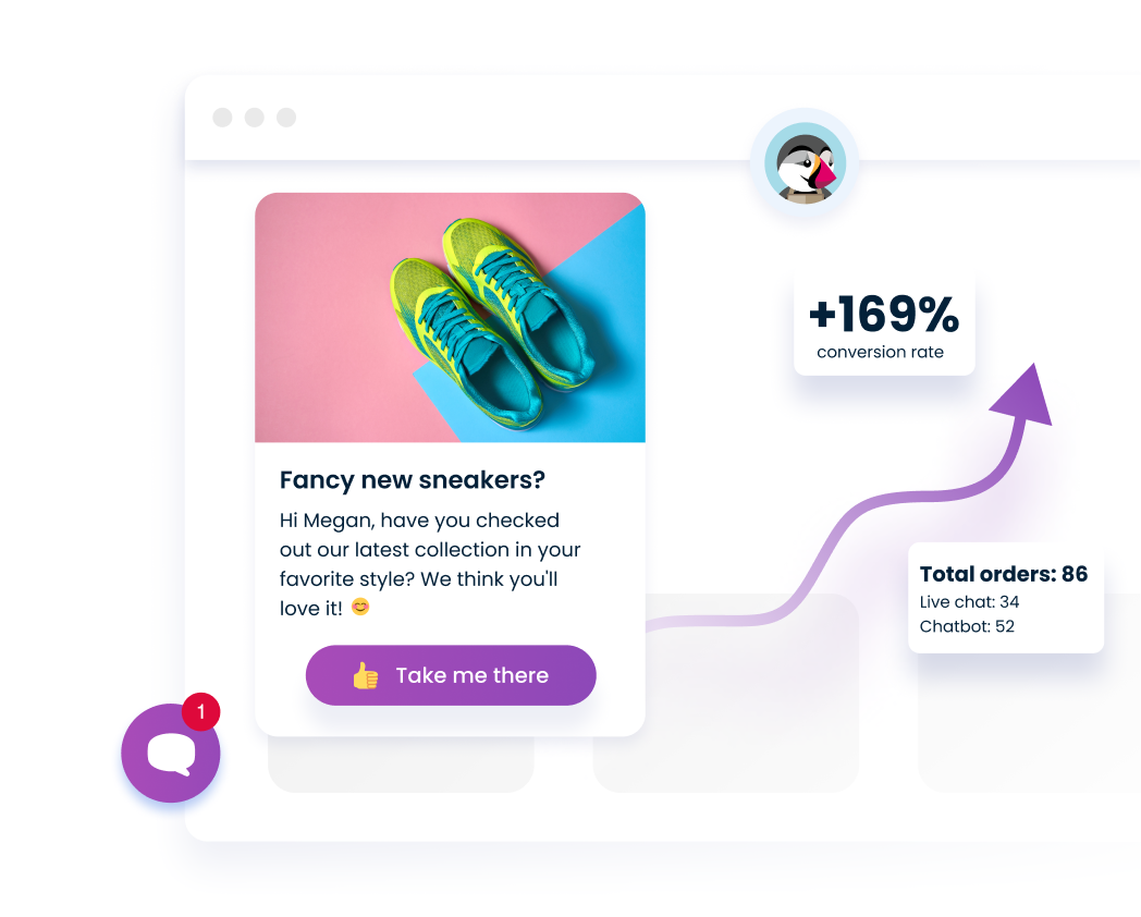 Illustration of a chatbox on a PrestaShop store
