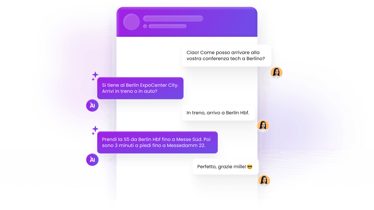 Rispondi all'80% delle domande 24/7 con IA