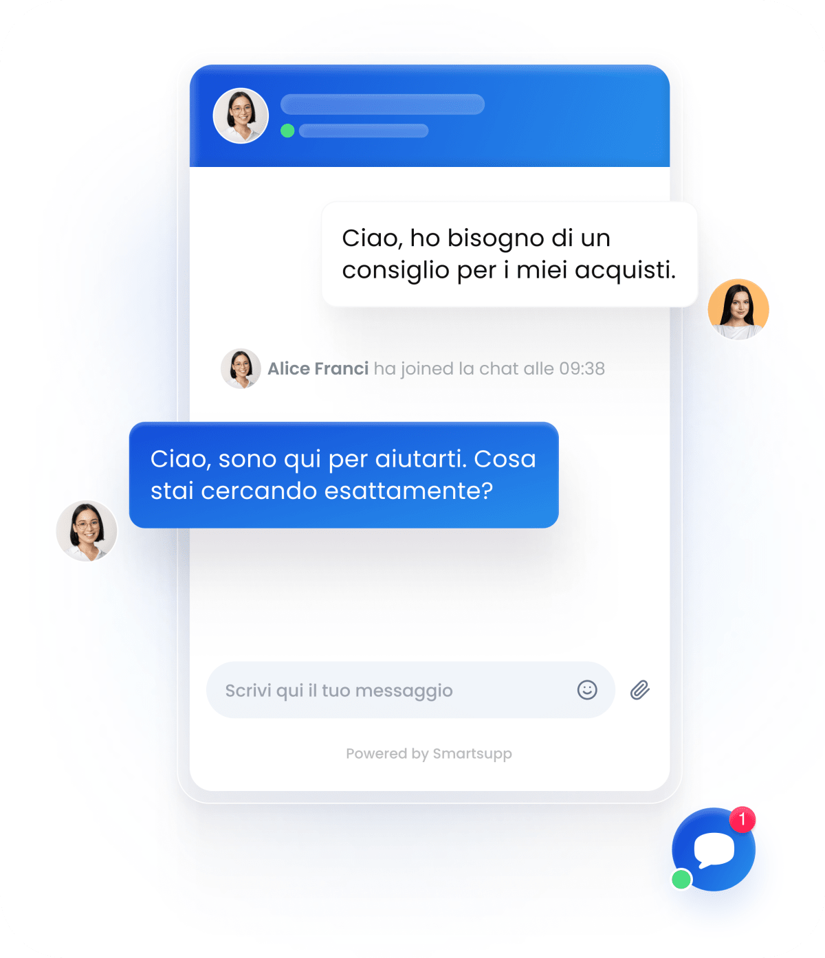 Widget Smartsupp - Chat dal vivo