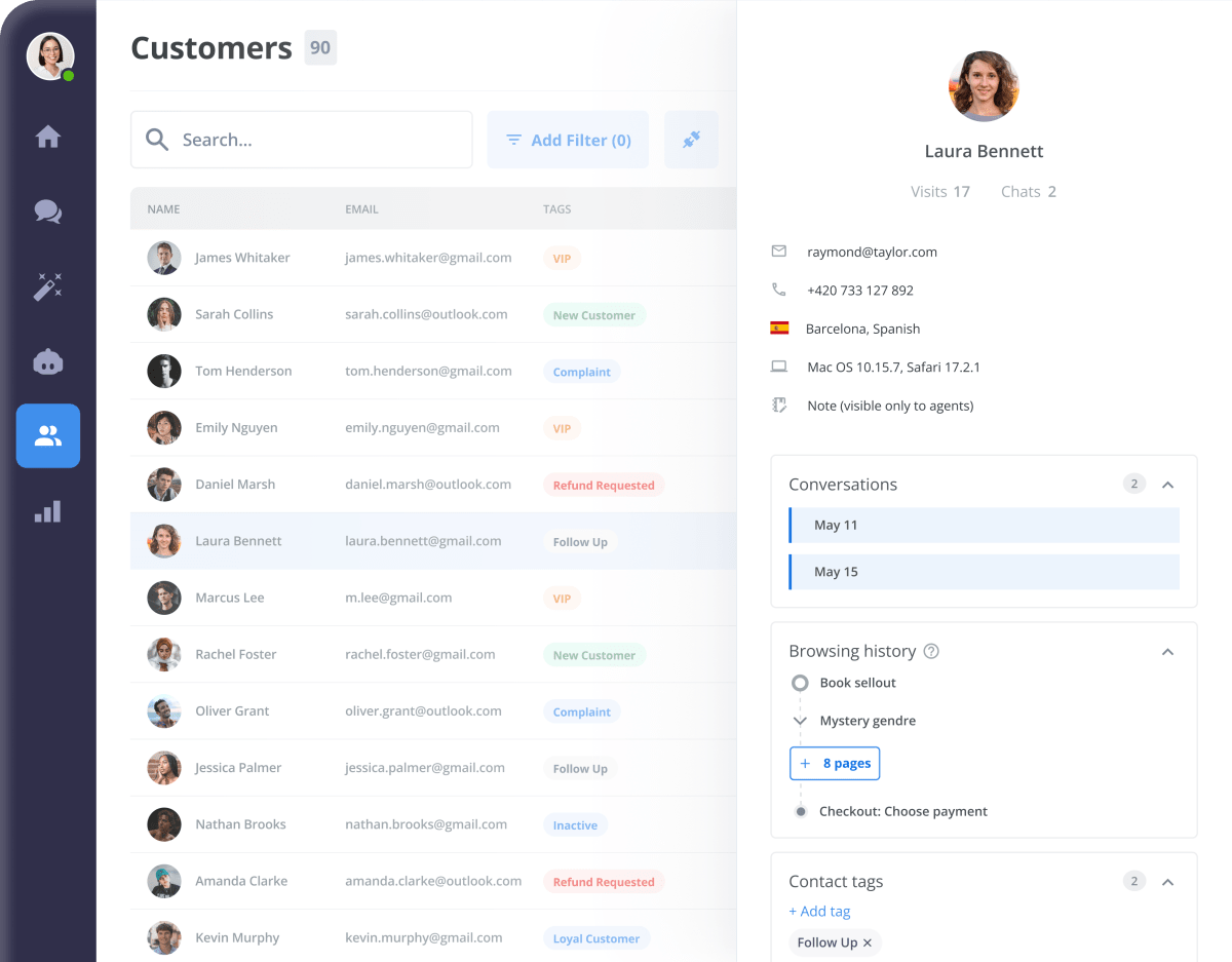 Smartsupp CRM & Contact Management