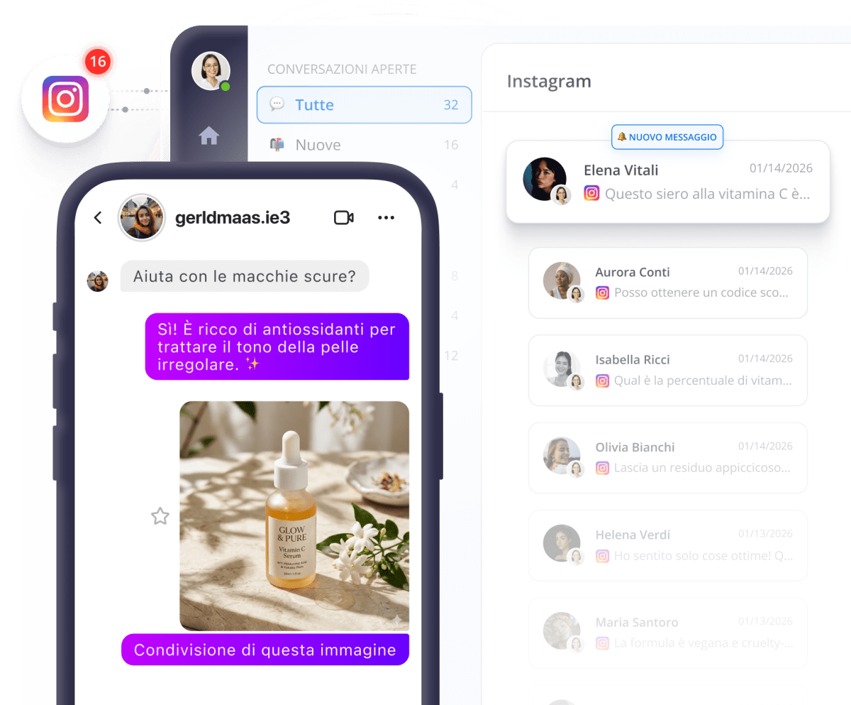 Esempi di conversazioni clienti con l'integrazione Instagram Smartsupp