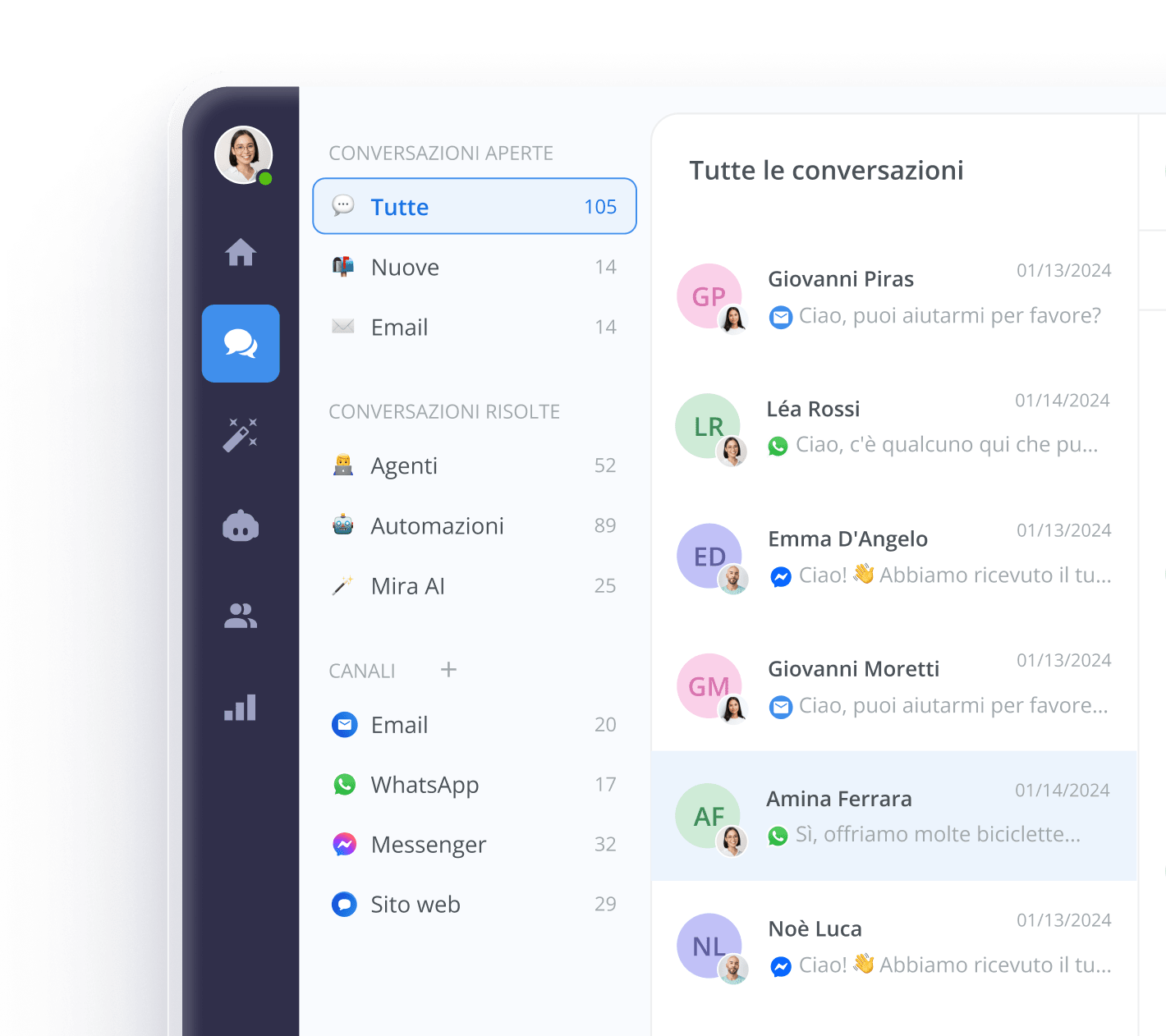 Smartsupp inbox view