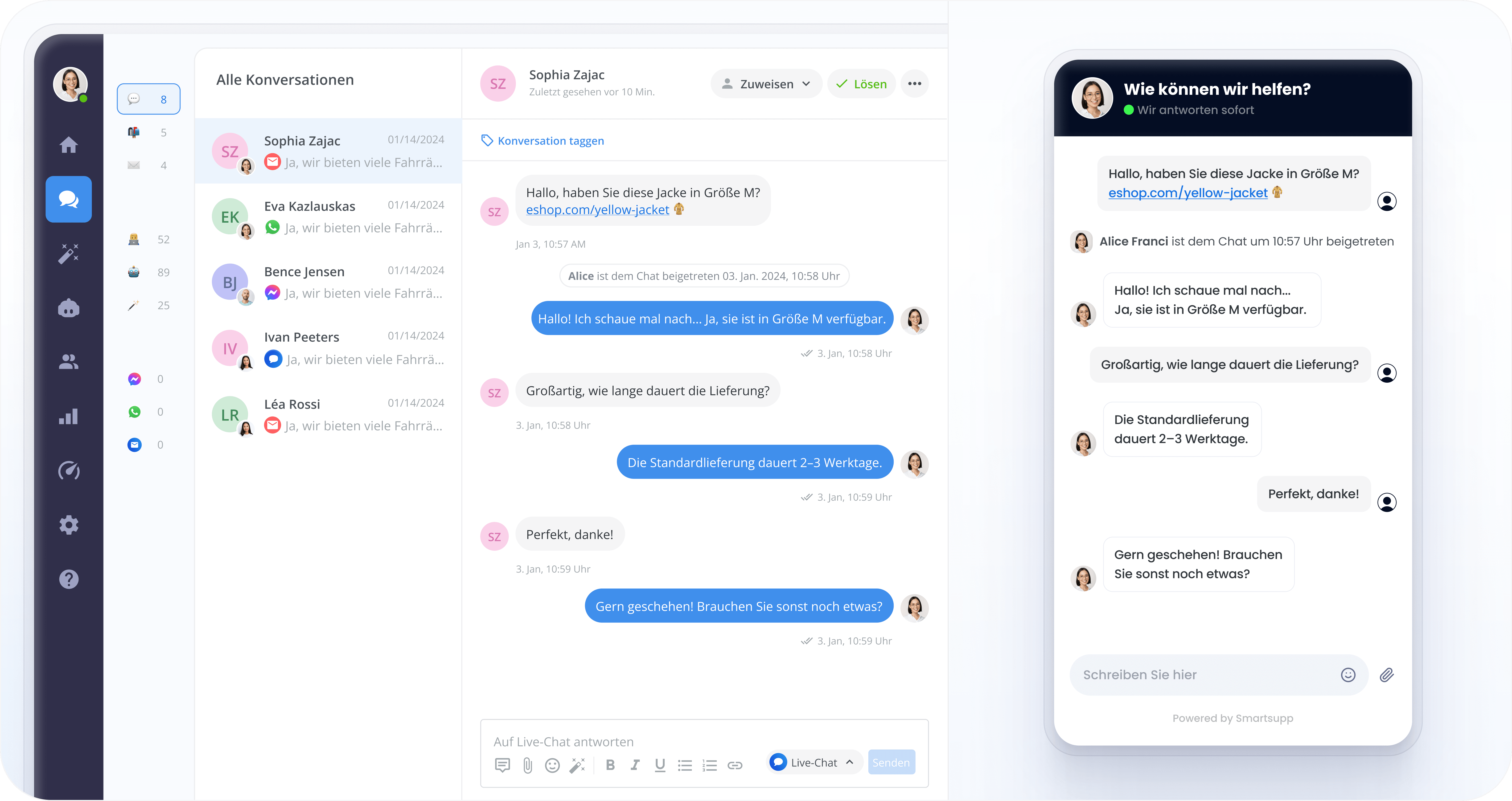 Smartsupp-Dashboard & Chat-Box